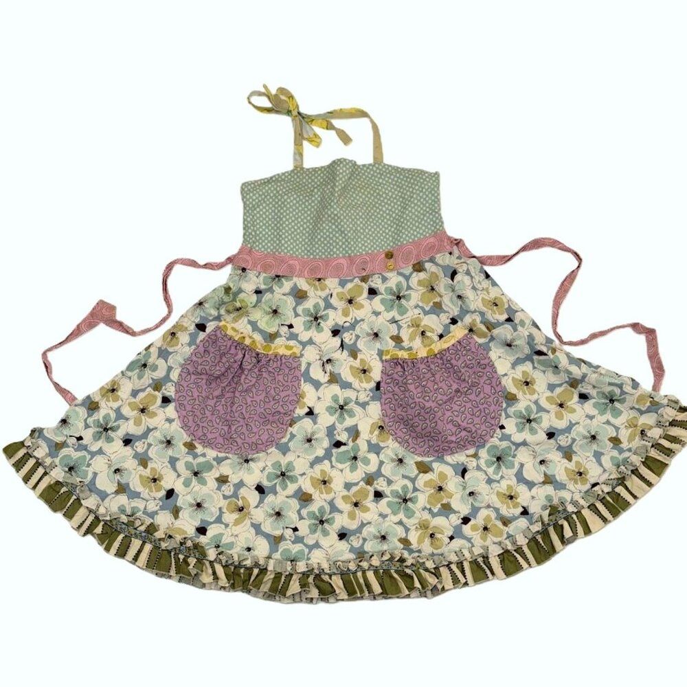 PLAY Matilda Jane girls dress 6 8 Roundabout Ellie halter Platinum Art Fair blue